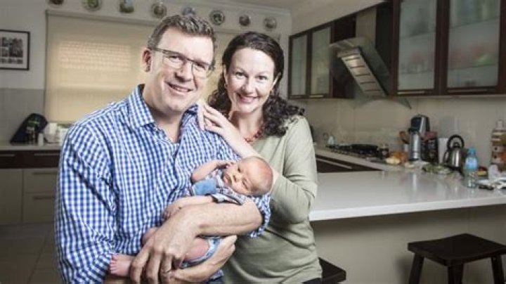 Alan Tudge with his wife Teri Etchells and their baby