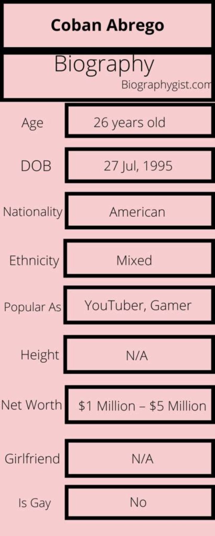 Coban Abrego Biography Infographic