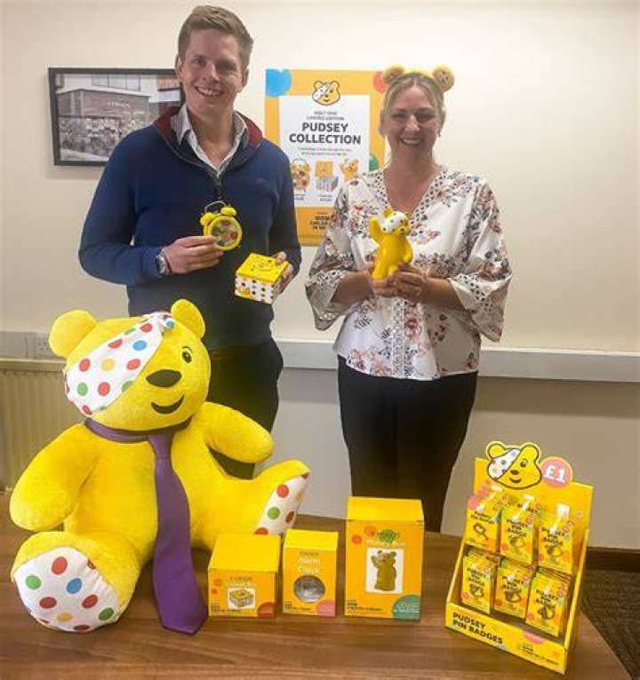Danny Jones and Ashley Roberts show off the new Pudsey collection for BBC Children in Need