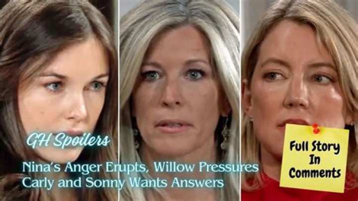 General Hospital Week of November 13: Nina’s Anger Erupts, Willow Pressures Carly and Sonny Wants Answers