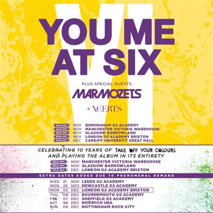 LIVE REVIEW: You Me At Six, Marmozets, The Xcerts - O2 Academy Bournemouth, 6th December 2018