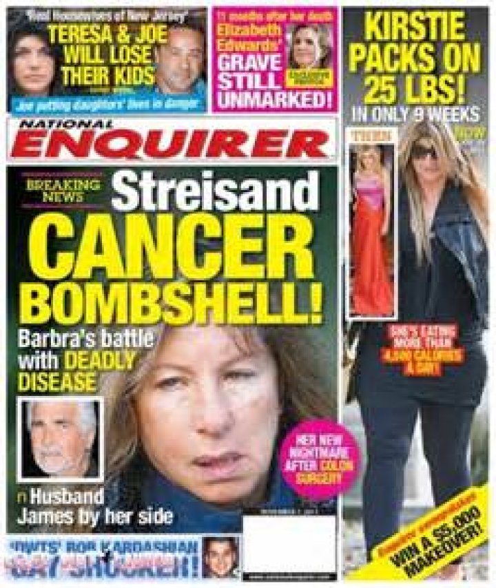 National Enquirer: Barbara Streisand Cancer Bombshell (Photo)